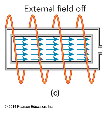 The external magnetic field is turned off.